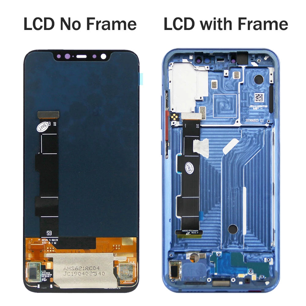 Super AMOLED Mi 8 Screen Replacement, for Xiaomi Mi 8 LCD Display Digital Touch Screen with Frame Assembly for Mi8 M1803E1A Xiaomi phone repair parts