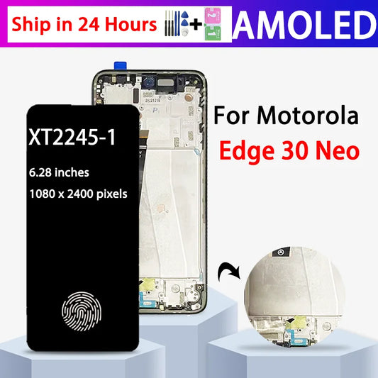 Edge30 Neo XT2245-1 Display Screen With Frame For Motorola Edge 30 Neo LCD Display Touch Panel Screen Digitizer Assembly Motorola phone repair parts