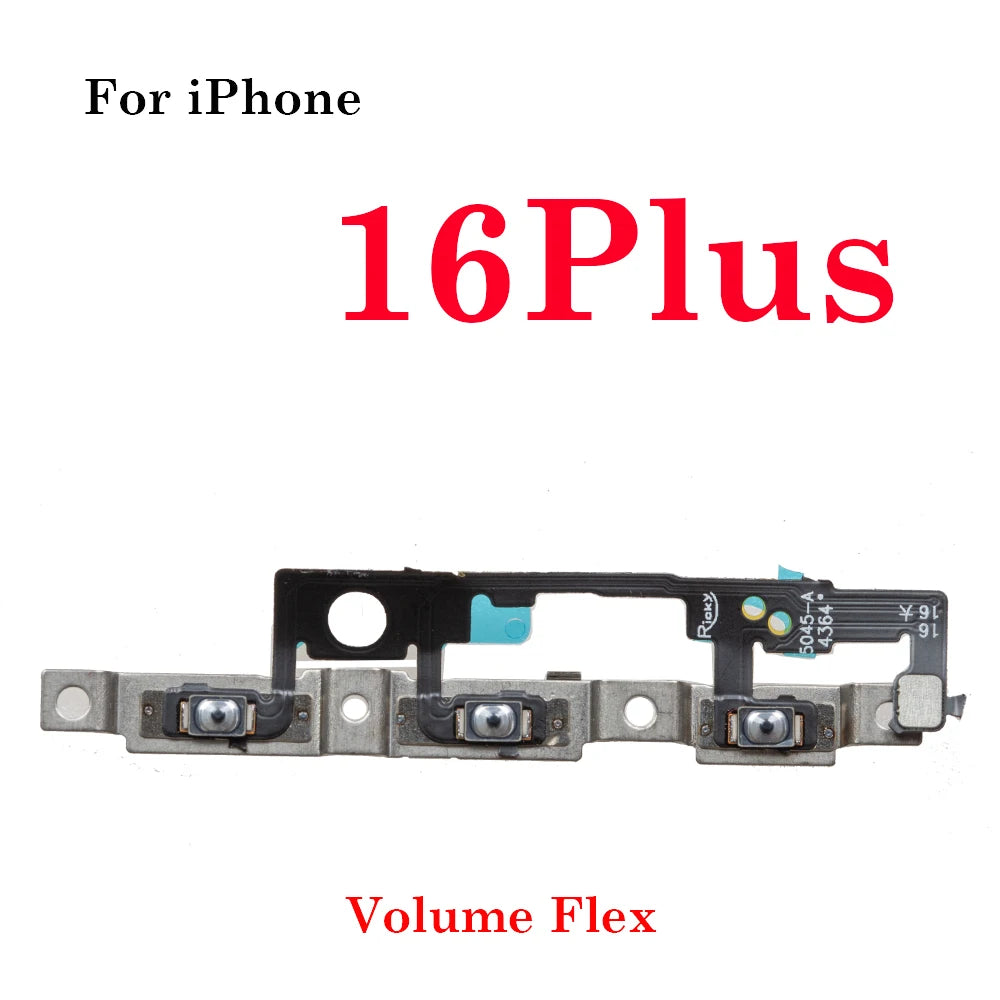 1Pcs Power Flex Cable for iPhone 15 16  Pro Max Plus  Volume Flex Ribbon Tape Side Button  Parts iPhone phone repair parts
