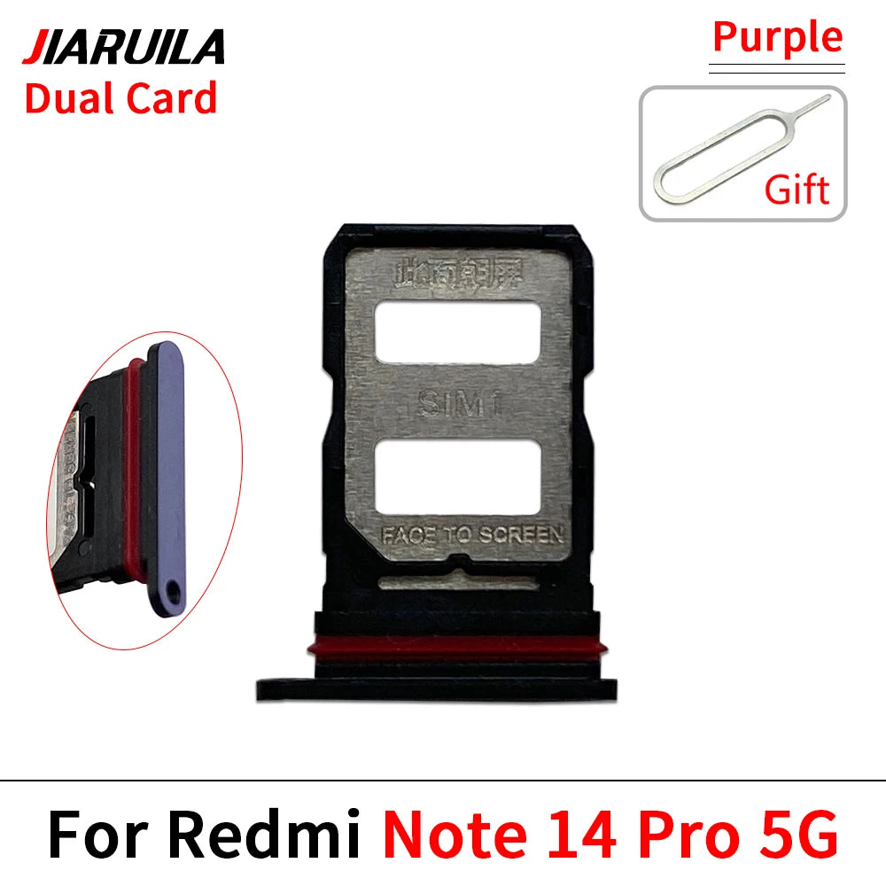 New SIM Card Slot SD Card Tray Holder Adapter For Xiaomi Redmi Note 14 Pro Plus 4G 5G  Xiaomi  Xiao mi phone repair parts