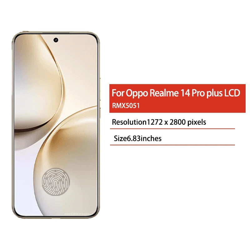 6.83''New For Oppo Realme 14 Pro Plus LCD With Frame For Realme 14 Pro+ RMX5051 Lcd Display Touch Screen Digitizer Assembly  Oppo phone repair parts