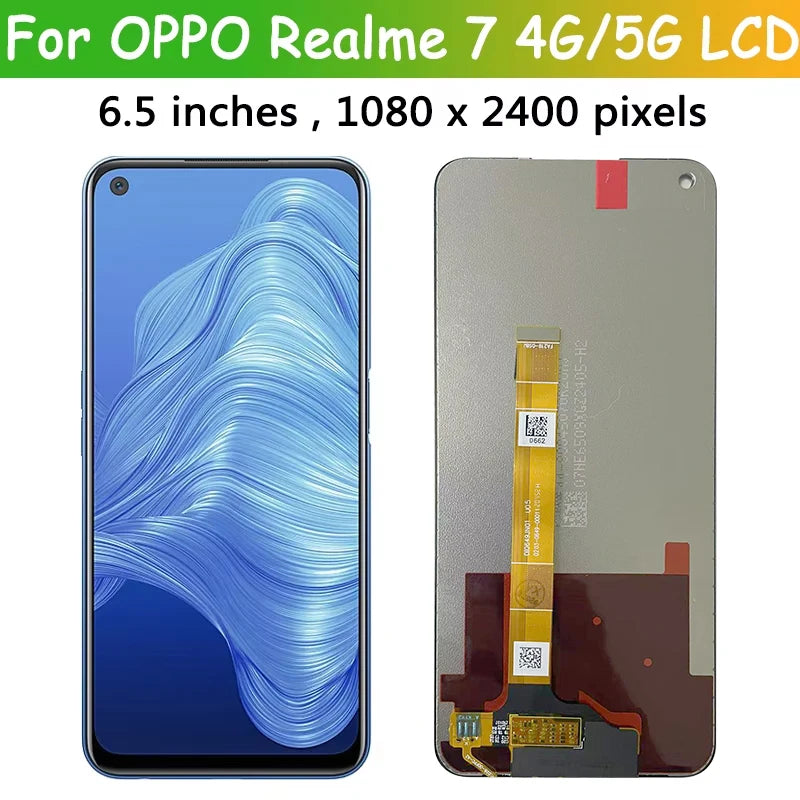 6.5"New For Oppo Realme 7 (Global)  RMX2155 RMX2151 LCD Display Screen Touch Panel Digitizer For Realme 7 5G RMX2111 Display Oppo phone repair parts Realme phone repair parts