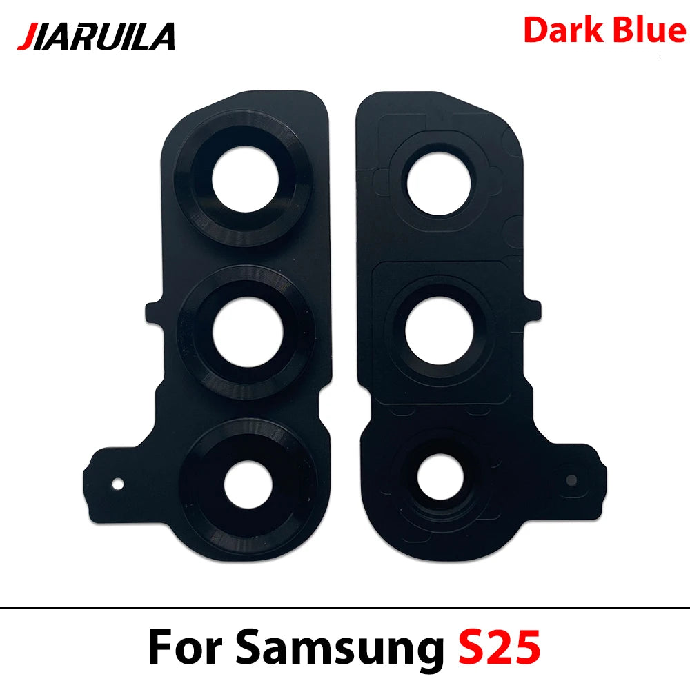 New Rear Camera Glass Lens Cover With Frame Holder with Sticker For Samsung S25 Plus S25 Ultra Replacement Parts Samsung phone repair parts