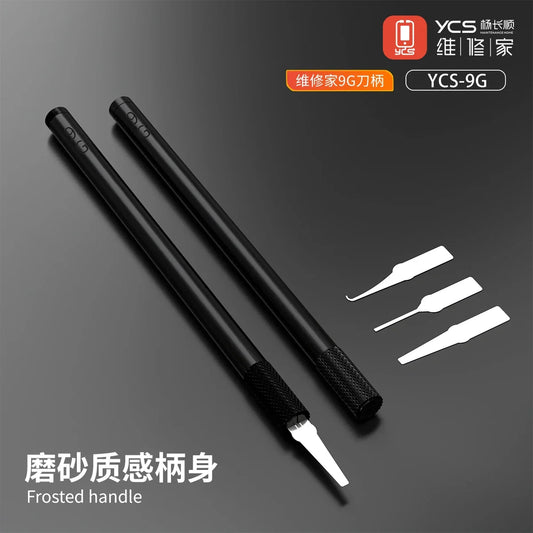 YCS Ultra-light Knife Handle Kits for Mobile Phones Mainboard BGA PCB Chip IC Repair Degumming Spade Scraper Repair Tools Sets Professional Repair Tools