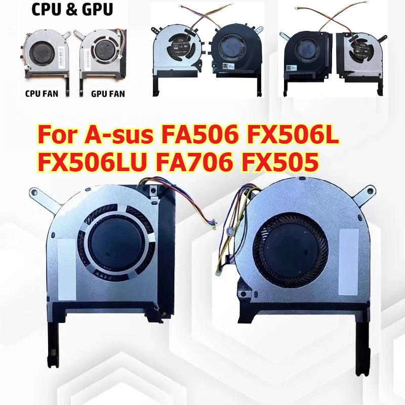 CPU GPU Colling fan for Asus FA506 FX506L FX506LU Fan FA706 FX505 TUF gaming  DFS5K12304363H DFS5K12114262H Asus laptop repair parts