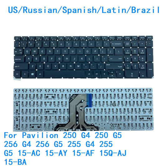 US RU SP LA BR Keyboard For HP Pavilion 250 G4 250 G5 256 G4 256 G5 255 G4 255 G5 15-AC 15-AY 15-AF 15Q-AJ 15-BA  HP laptop repair parts