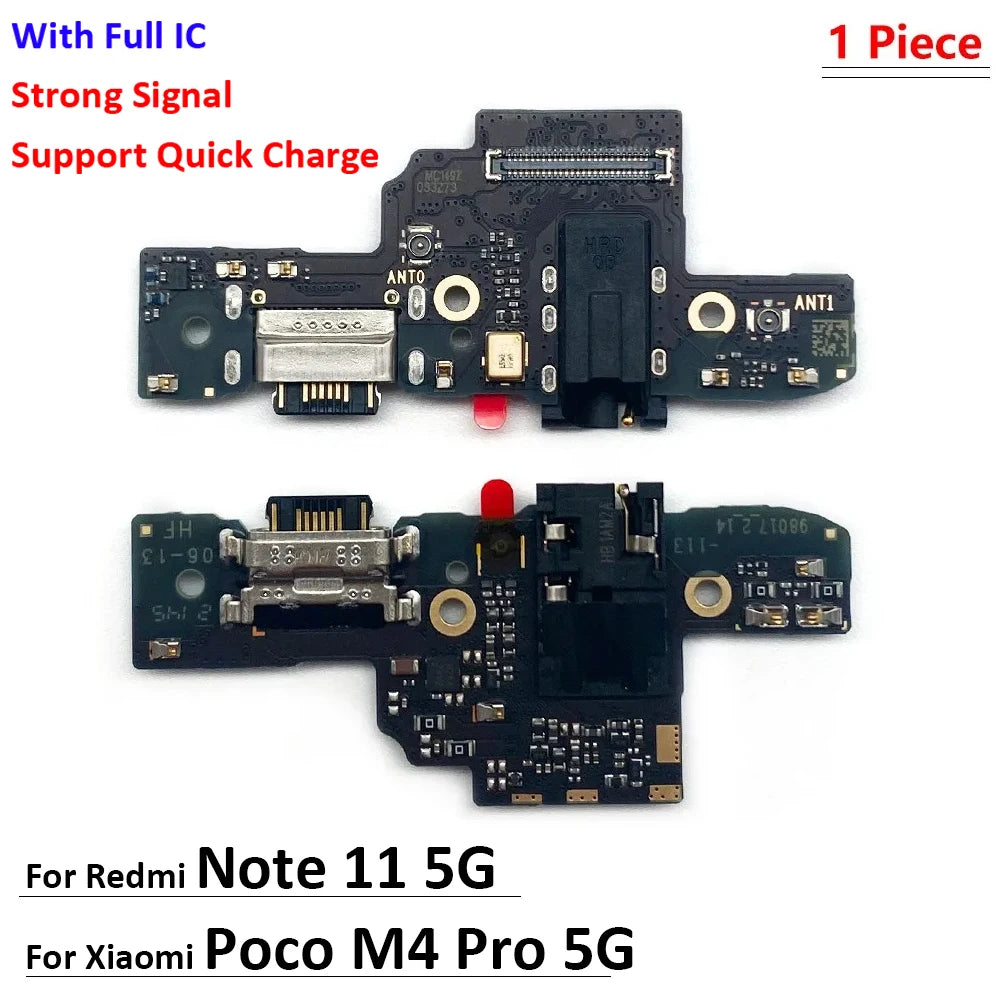 New For Xiaomi Poco X4 M4 Pro / Redmi Note 11 Pro Plus 4G 5G USB Charging Port Mic Microphone Dock Connector Board Flex Cable  Xiaomi  Xiao mi phone repair parts