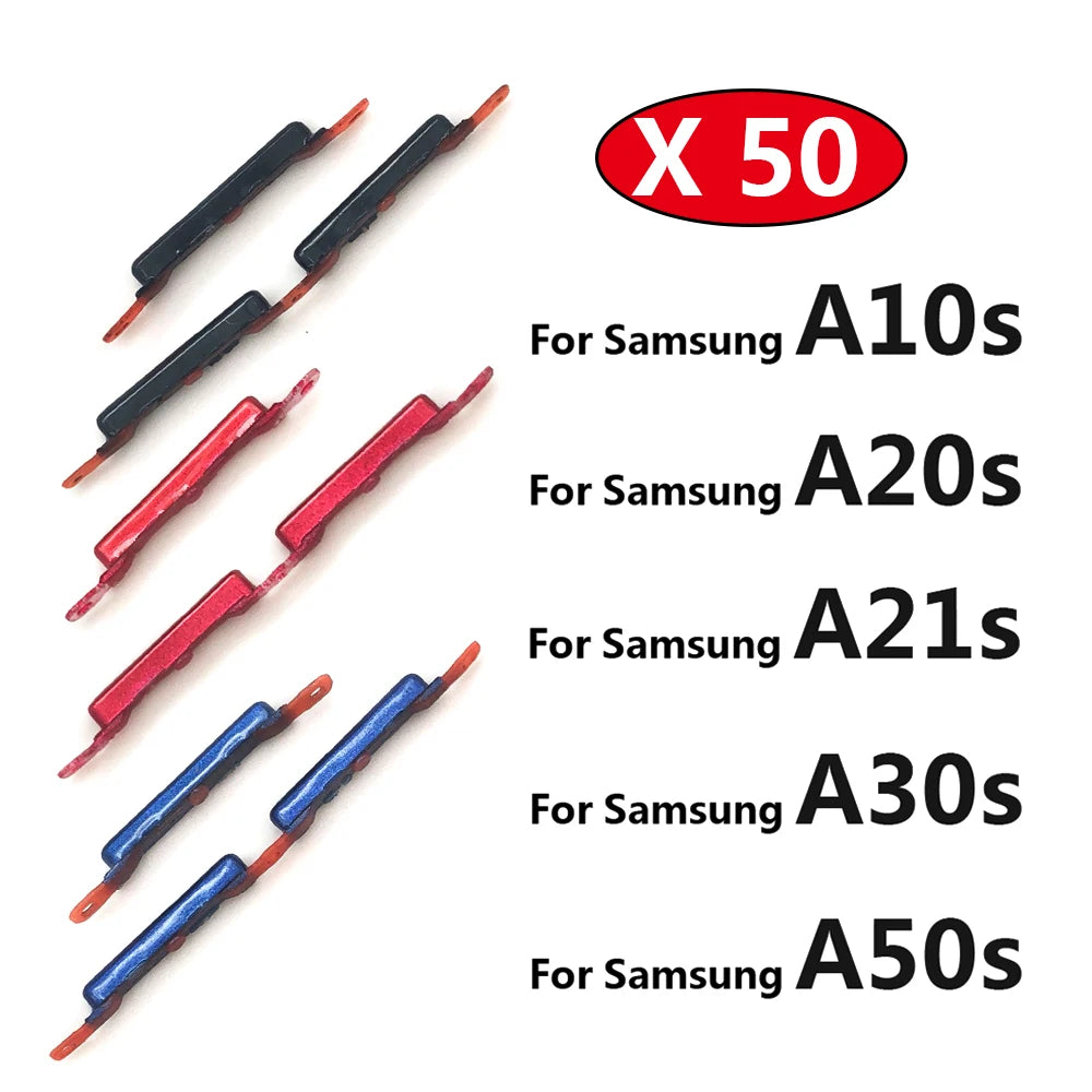 50Pcs, New Side Power Key + Volume Button Keys For Samsung A10S A107F A20S A207F A21S A217F A30S A307F A50S A507F A21s Samsung phone repair parts