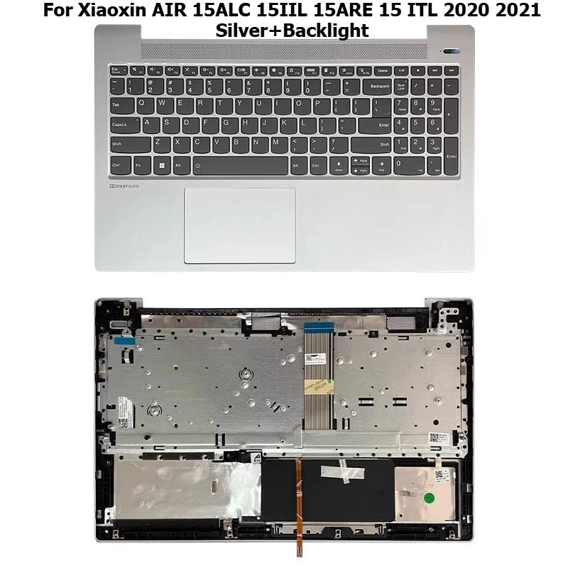 Upper case keyboard for Lenovo Xiaoxin 15ALC 15IIL 2020 Air 15ARE 15ITL 2021 topcase palmrest C shell keyboard cover touchpad Lenovo laptop repair parts