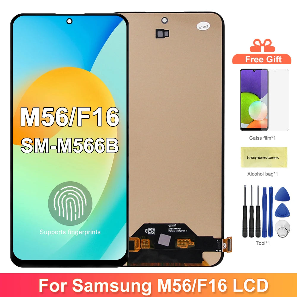OLED For Samsung M56 5g SM-M566B/DS LCD Display Digital Screen Touch  Assembly For Samsung F16 5g Replacement Parts 100% Tested Samsung phone repair parts