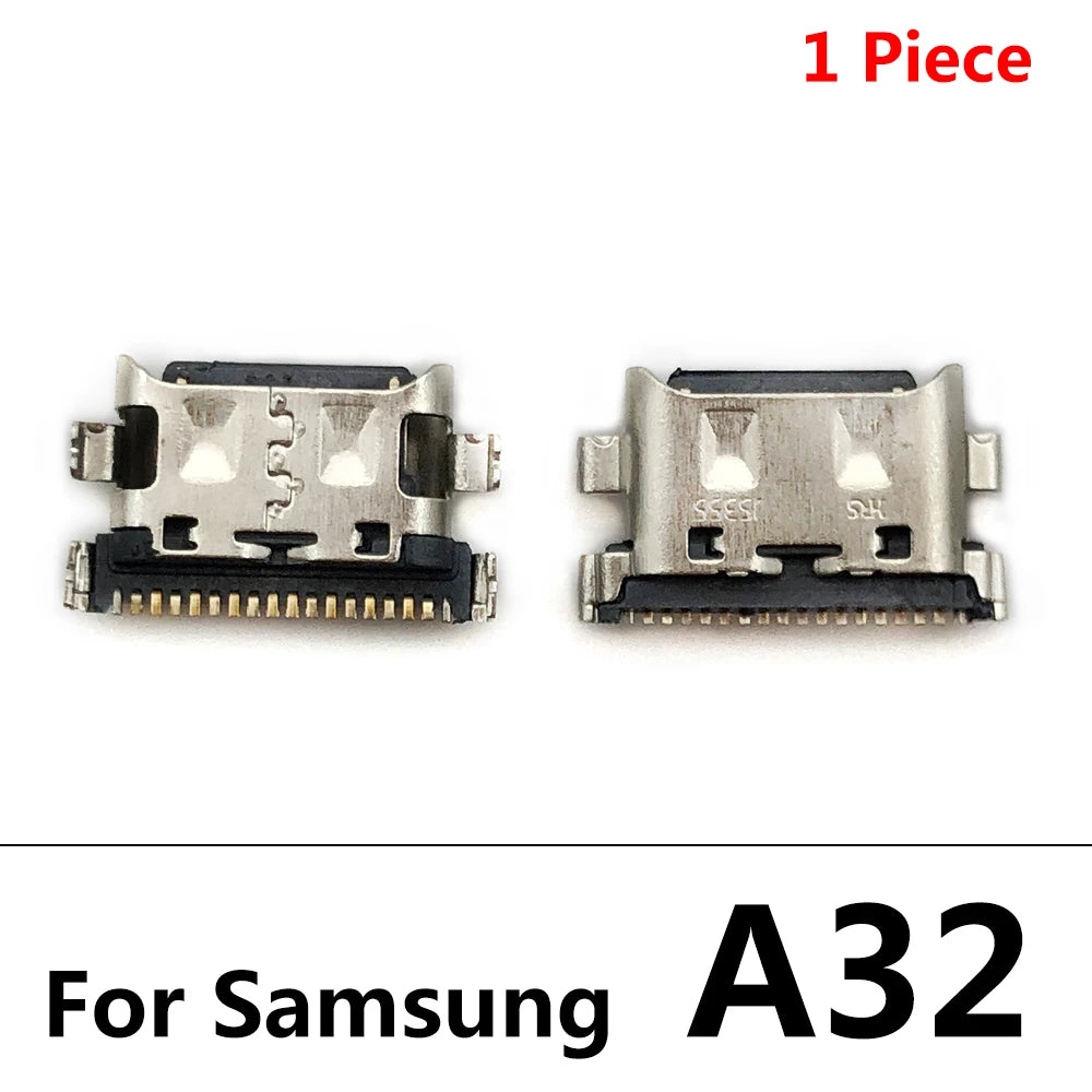 2Pcs，USB jack socket connector charger Charging Port For Samsung A02 A02s A22 A32 A52 A72 A33 A73 A03 Core A03s 4G 5G Samsung phone repair parts
