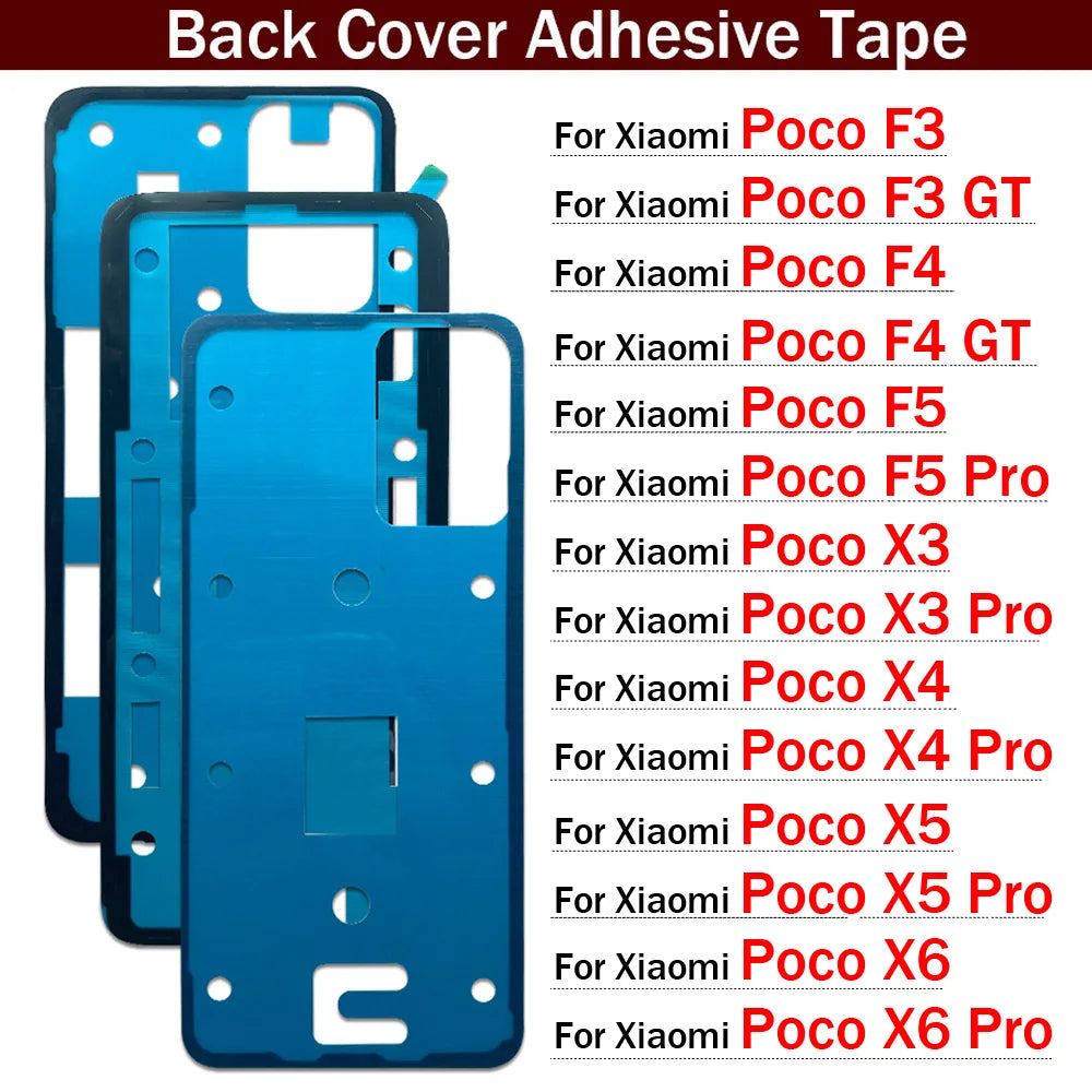 New For XIaomi Poco F3 F4 F5 M4 X3 X4 X5 X6 Pro GT 4G 5G Adhesive Sticker Back Housing Battery Cover Glue Tape  Xiaomi  Xiao mi phone repair parts