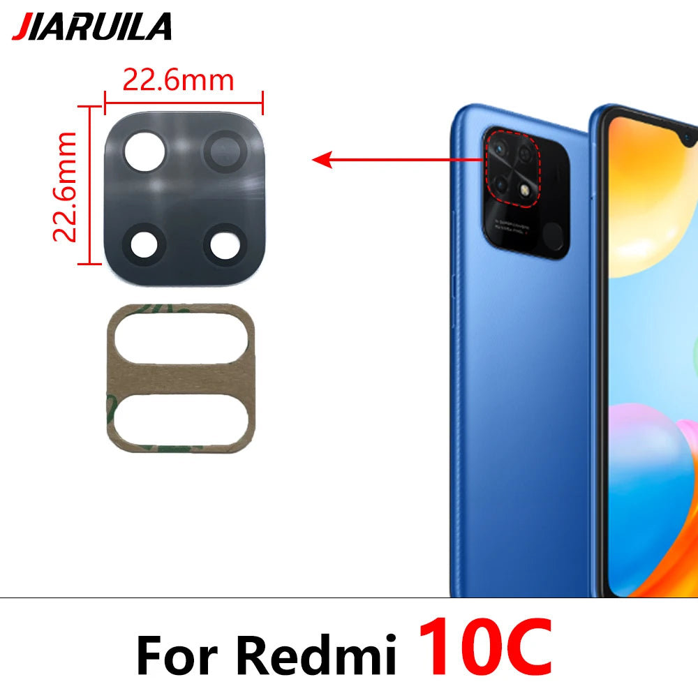 10Pcs, Back Rear Camera Glass Lens With Adhesive For Xiaomi Redmi 6 6A 7 7A 8 8A 9 9A 9C 9T 10 10A 10C 12 12C 13 13C 4G 5G  Xiaomi  Xiao mi phone repair parts