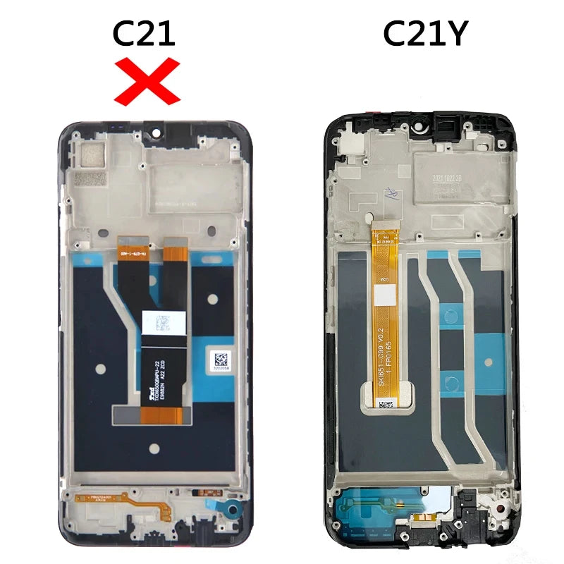 6.5" Screen For Oppo Realme C21Y RMX3261 LCD Display Touch Screen with Frame For Oppo C21Y RMX3263 LCD Replacement Oppo phone repair parts Realme phone repair parts