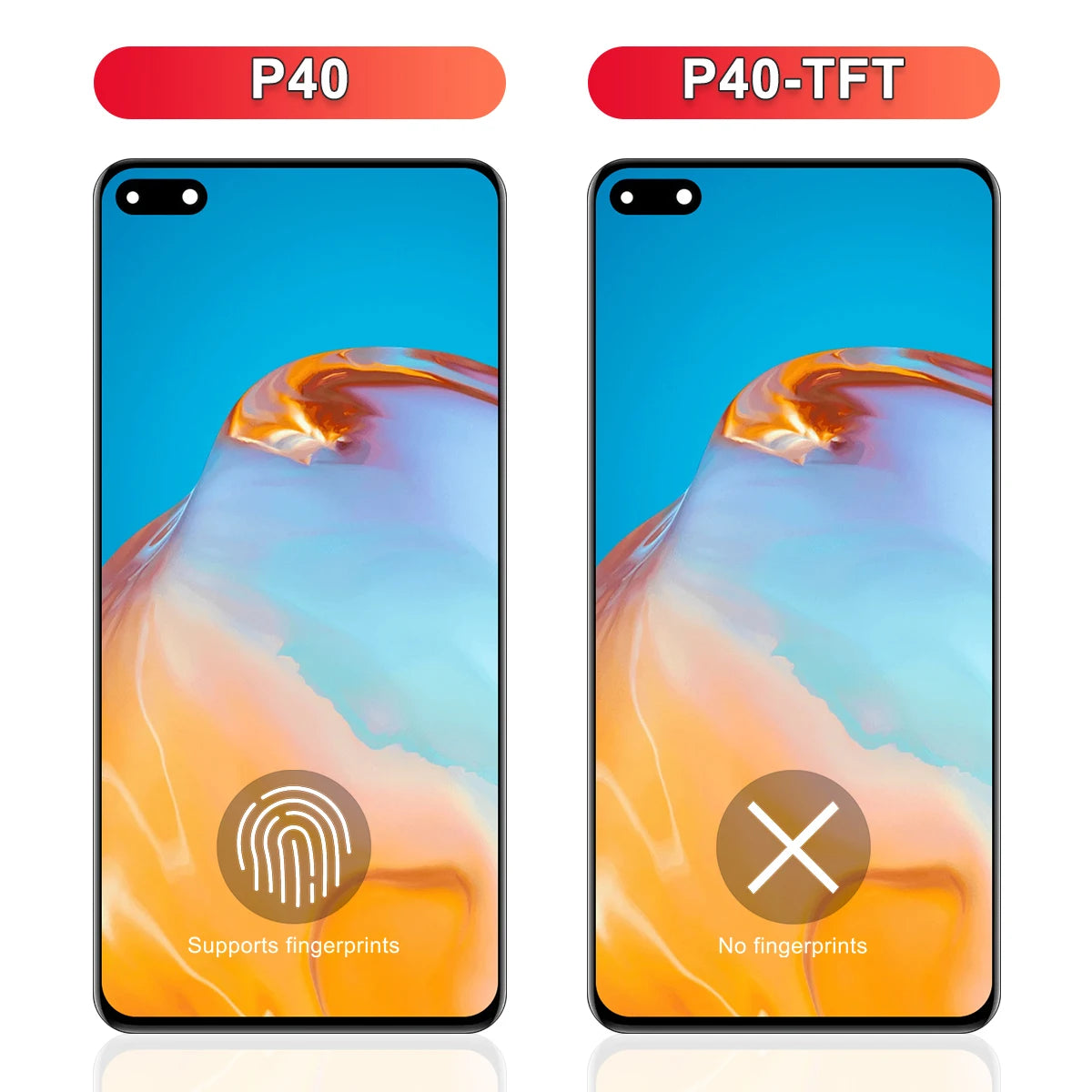 6.1'' For HUAWEI P40 ANA-AN00 ANA-TN00 ANA-NX9 ANA-LX4 LCD Display Touch Screen Digitizer Assembly Replacement 100% Tested HUAWEI phone repair parts