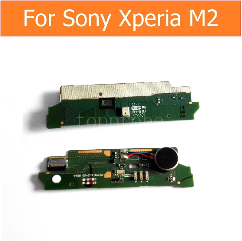 Genuine Microphone connector PCB module For Sony Xperia M2 S50H D2305 D2306 Microphone flex cable with Moto Vibrator replacement Sony phone repair parts
