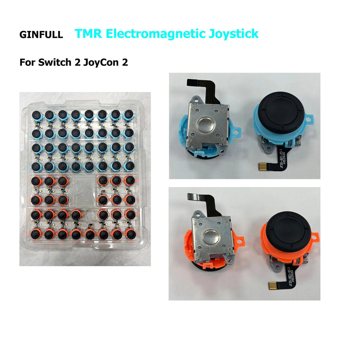 60PCS/Lot GINFULL TMR Joystick For NS2 Switch 2 Controller TMR Tunnel Magnetic Resistance 3D Analog Stick Left Right Rocker  Game console repair parts