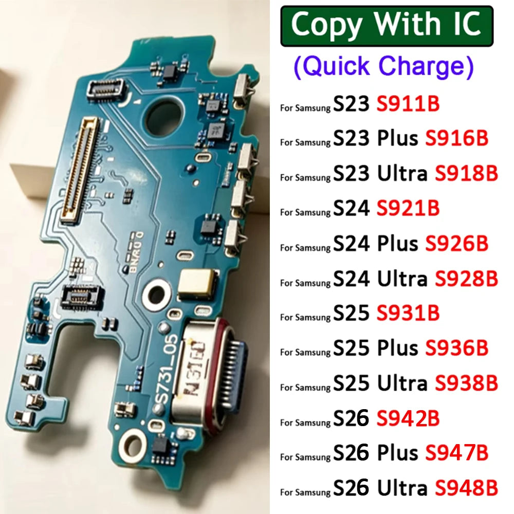 USB Charger Charging Dock Port Connector Flex Cable For Samsung S23 S24 S25 S26 Plus Ultra Fe Edge 5G S931B S936B S938B S928B Samsung phone repair parts