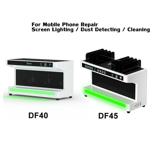 REFOX DF40 DF45 Desk Cleaner Anti Dust Checking Desktop For Phone ScreenLighting Dust Detecting Cleaning Repair Workbench Tools Professional Repair Tools