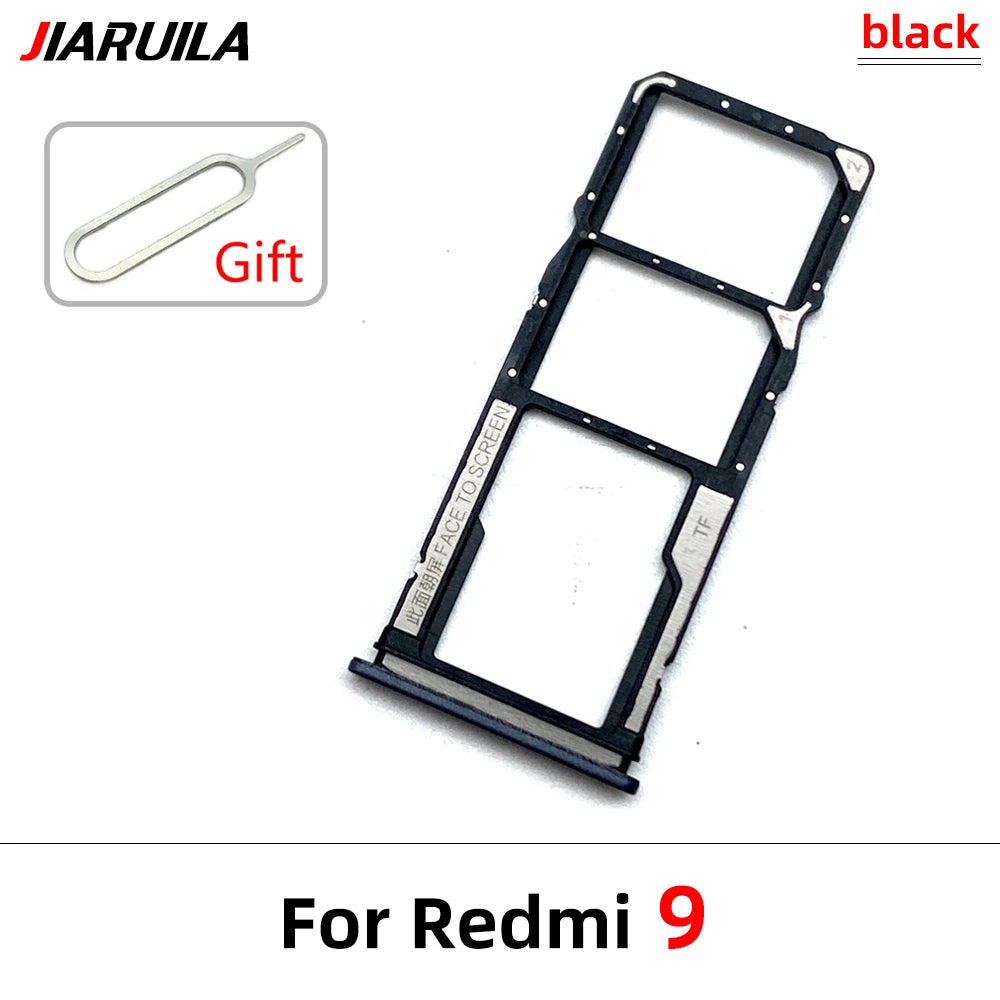 10Pcs/Lot, SIM Card Tray Slot Holder For Xiaomi Redmi 9 9A 9C 9T Replacement Parts Black Blue Green Yellow Orange  Xiaomi  Xiao mi phone repair parts