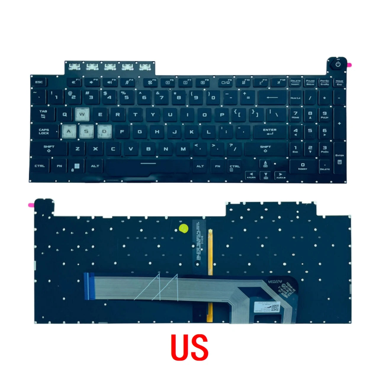 New US Russian Spanish RGB Keyboard For ASUS TUF Gaming F15 FX506 FA506 FA506Q FX506H FX506LI FX506LH F17 FX706 FA706 FX706LI ASUS laptop repair parts
