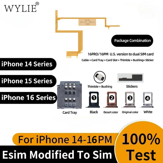 WYLIE For iPhone 14 15 Pro MAX Esim Modified To Sim No Punching Layering Separation Dual Card With Built-in Card Holder Parts Professional Repair Tools