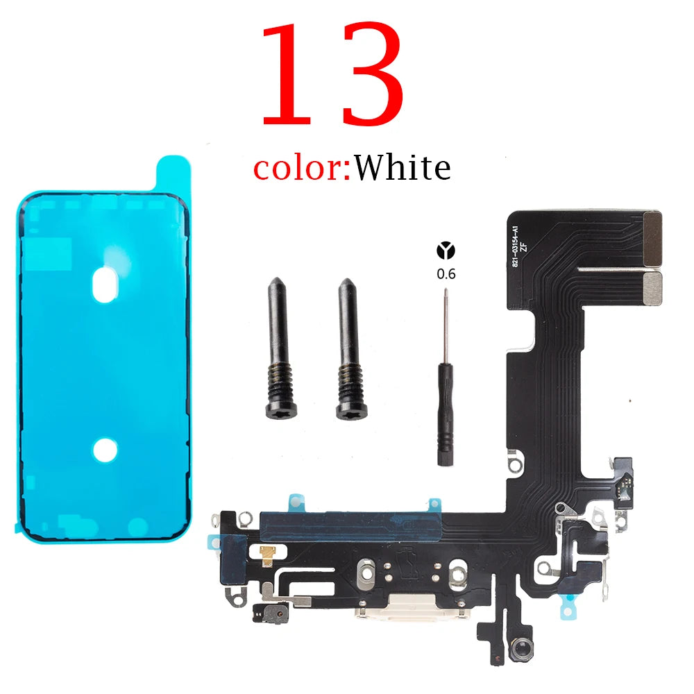 Charging USB Port Flex For iPhone 11 14 Pro Max 12 13Pro Charging Port Dock Connector Flex Cable With MicroPhone Jack Flex Cable iPhone phone repair parts
