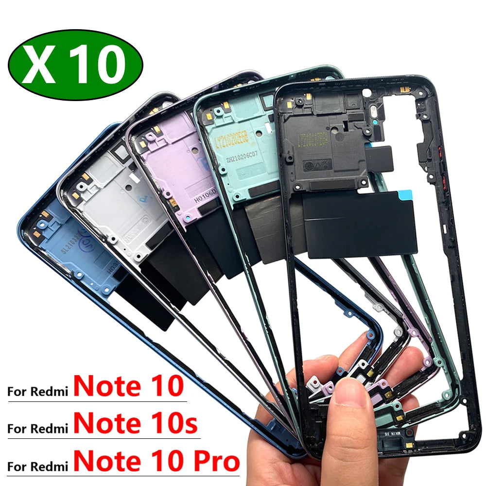 10Pcs/Lot,  New For Xiaomi Redmi Note 10 / Note 10s / Note 10 Pro Middle Frame Bezel Middle Plate Replacement Parts  Xiaomi  Xiao mi phone repair parts