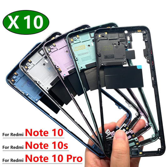 10Pcs/Lot,  New For Xiaomi Redmi Note 10 / Note 10s / Note 10 Pro Middle Frame Bezel Middle Plate Replacement Parts  Xiaomi  Xiao mi phone repair parts