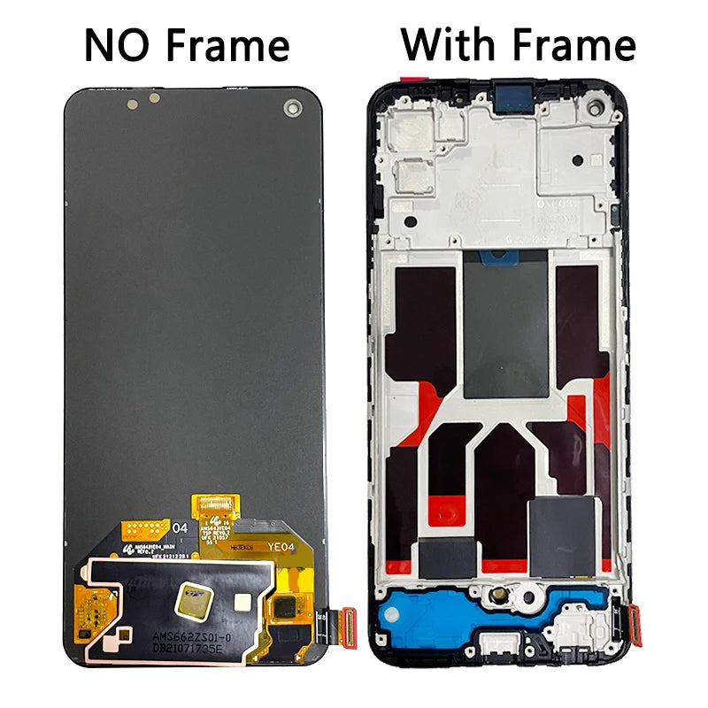 6.43"AMOLED For Oneplus Nord CE 5G EB2101 Screen Frame Touch Panel Digitizer For 1+Nord CE 5G EB2103 Display Frame  OnePlus phone repair parts