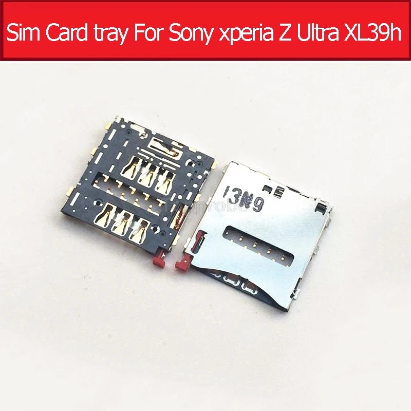 Best Genuine Sim Card tray For Sony xperia Z Ultra XL39h C6802 C6803 C6806 C6833 Sim Card slot For Sony XL39h Sim card reader Sony phone repair parts