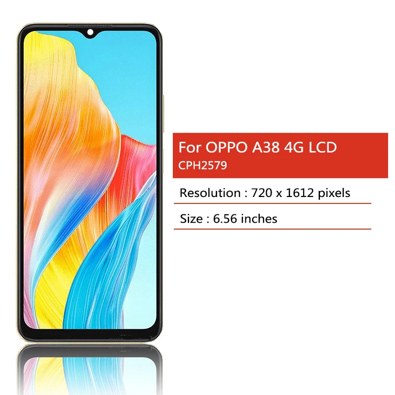 AAA Quality For Oppo A38 LCD Display Touch Screen Digitizer Assembly For Oppo A38 4G CPH2579 Display Replacement Repair Parts Oppo phone repair parts Realme phone repair parts