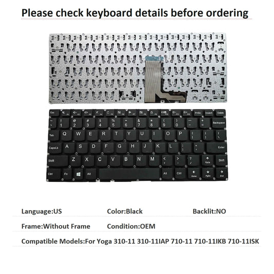 New US Language  Keyboard For Lenovo Yoga 310-11 310-11IAP 710-11 710-11IKB 710-11ISK Notebook PC Replacement Keyboard Lenovo laptop repair parts