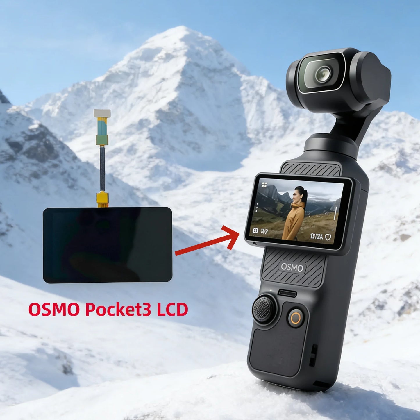 New  Big LCD Display Screen assy with Bezel Repair Parts for DJI Osmo Pocket3 Pocket 3 Action Camera Digital Camera repair parts