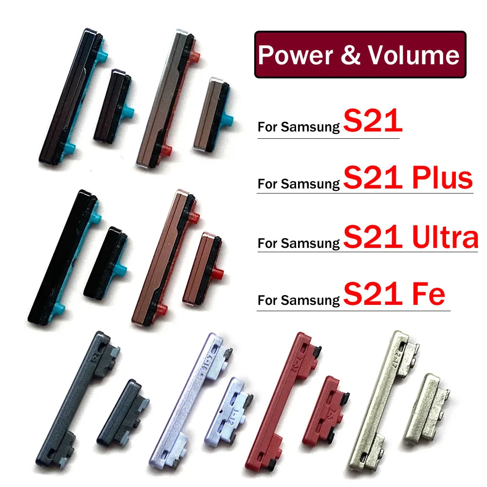 New Side Volume Button Power ON / OFF Buttton Key Set For Samsung S21 Plus Ultra Fe Replacement Parts Samsung phone repair parts