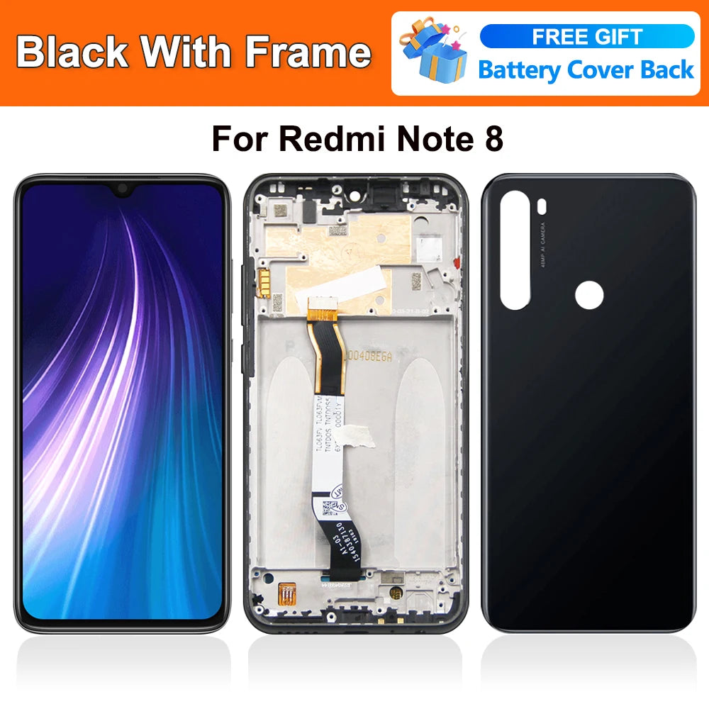 6.3''for Redmi Note 8 Lcd Screen Display Digital Touch Screen with Frame for Redmi Note 8 M1908C3JH M1908C3JG Replacement Xiaomi phone repair parts