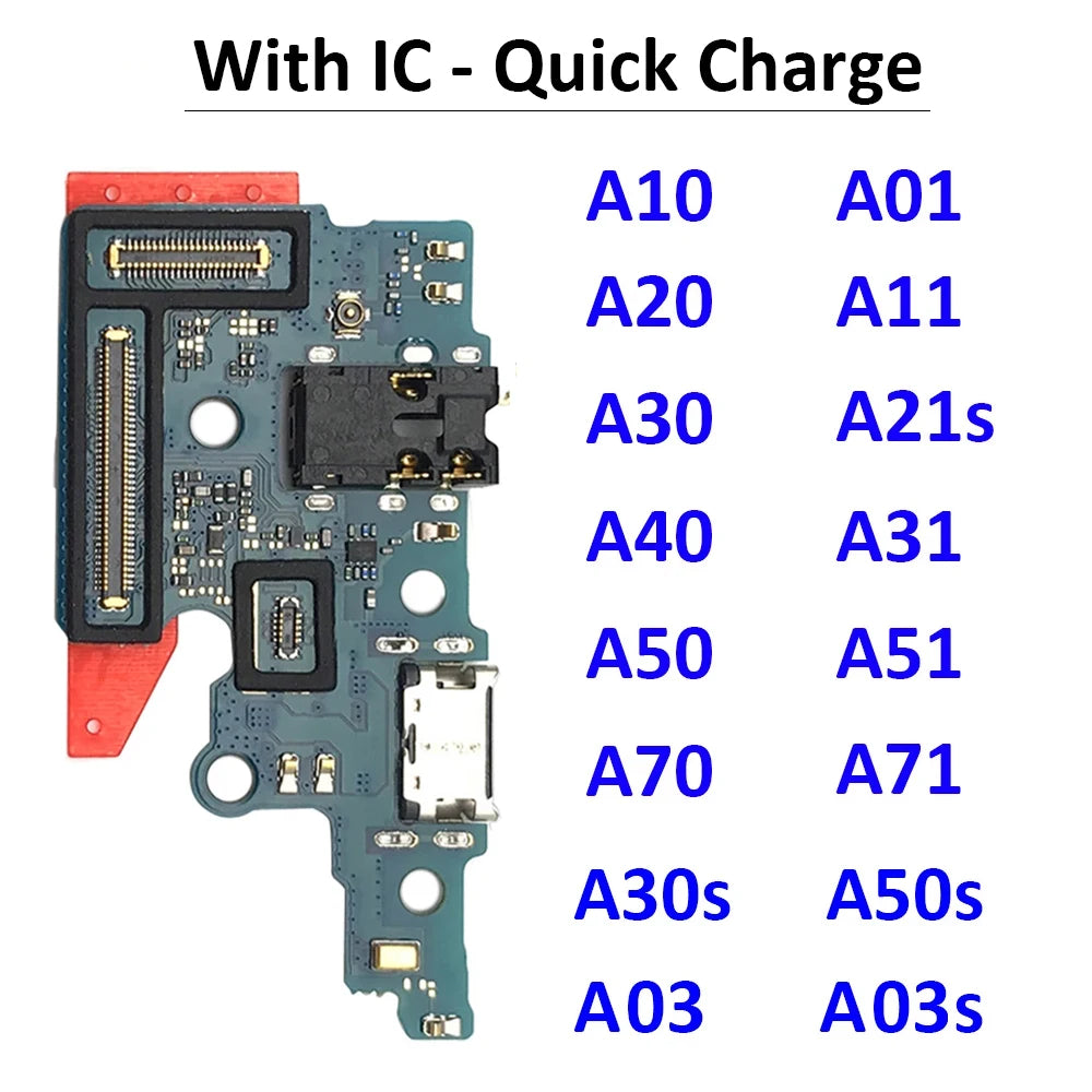 New For Samsung A10 A20 A30 A50 A70 A01 A11 A31 A51 A71 A21s A03 A03s USB Charger Port Dock Connector Charging Board Flex Cable Samsung phone repair parts