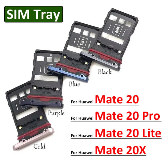 New Sim Tray For Huawei Mate 20 Pro Lite 20X SIM Card Tray Slot Holder Huawei phone repair parts