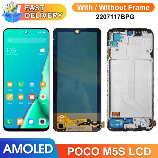 6.43" For Xiaomi Poco M5s 2207117BPG LCD Display Digital Touch Screen With Frame for Xiaomi Poco M5s Screen Replacement Parts Xiaomi phone repair parts