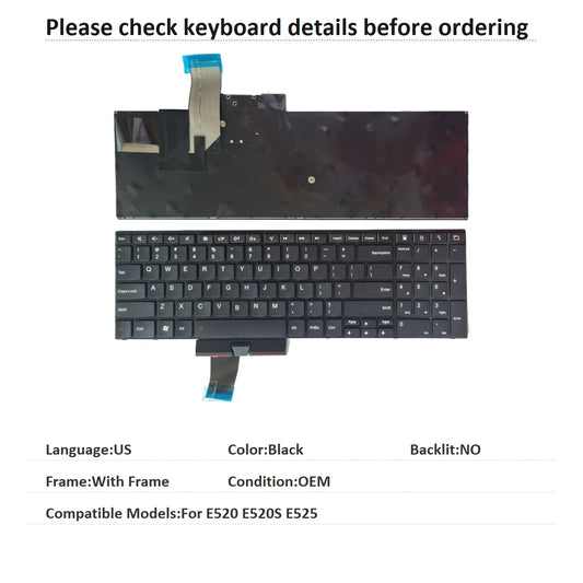 New US Language  Keyboard For Lenovo Thinkpad E520 E520S E525 Notebook PC Replacement Keyboard Lenovo laptop repair parts