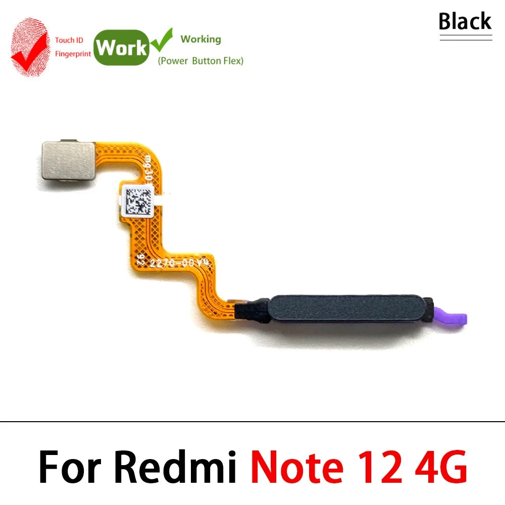 For Xiaomi Redmi Note 12 Pro Plus 4G 5G Home Button Fingerprint Sensor Flex With Power Key Button Flex Cable  Xiaomi  Xiao mi phone repair parts
