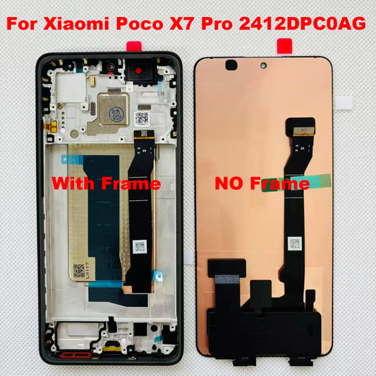 6.67'Amoled Original 120Hz For Xiaomi Poco X7 5G 24095PCADG/ X7 Pro 5G LCD 2412DPC0AG 2412DPC0AI Display Frame Touch Screen  OnePlus phone repair parts