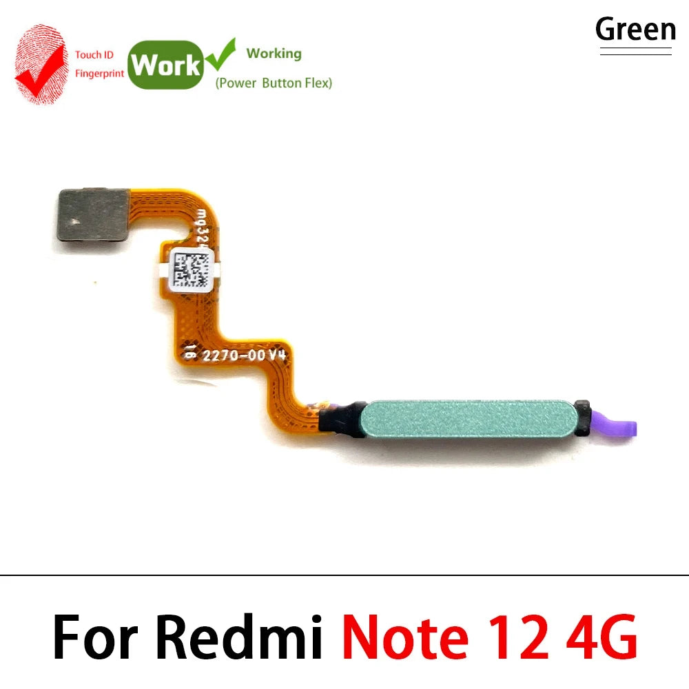 For Xiaomi Redmi Note 12 Pro Plus 4G 5G Home Button Fingerprint Sensor Flex With Power Key Button Flex Cable  Xiaomi  Xiao mi phone repair parts