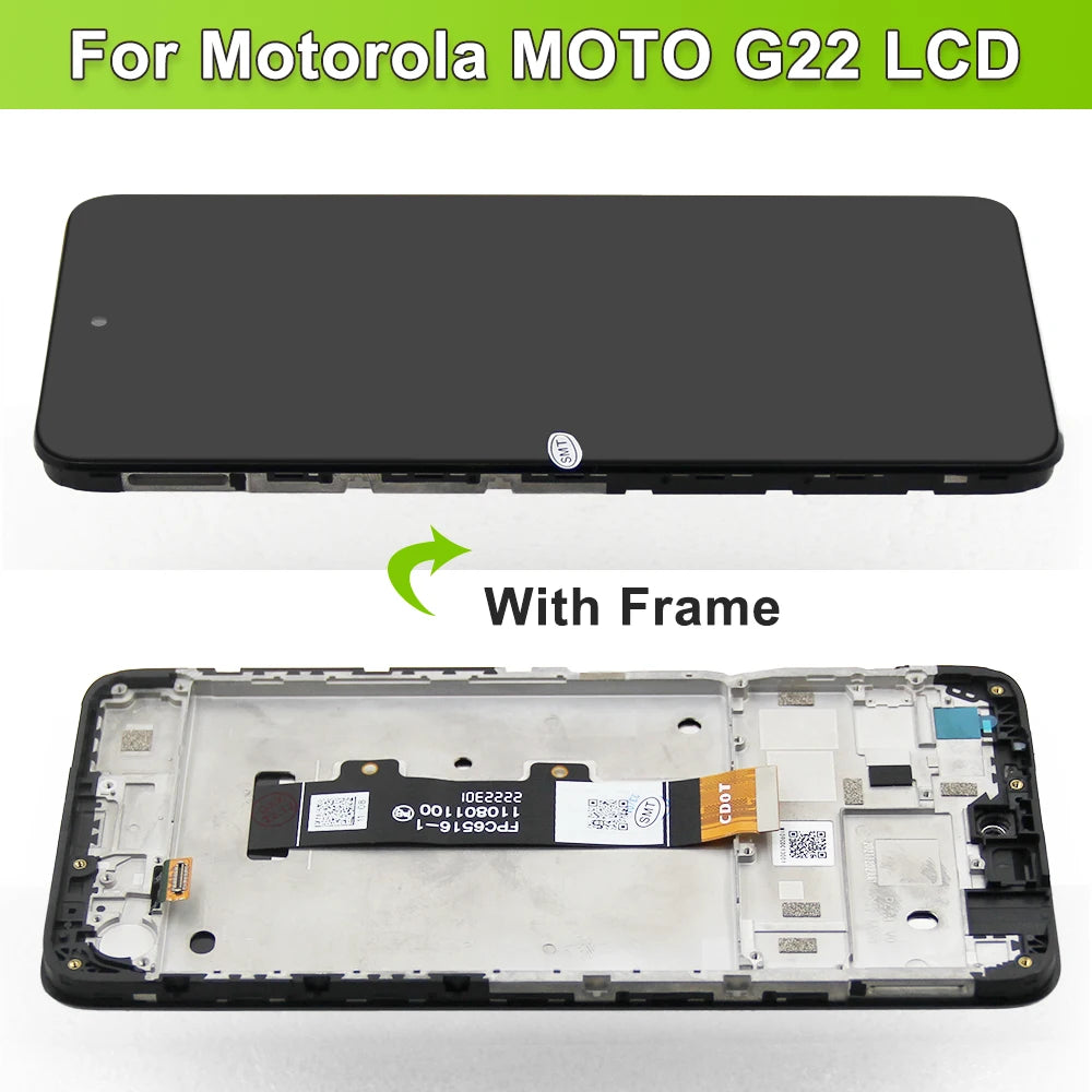 Screen for Motorola Moto G22 XT2231-2 Lcd Display Digital Touch Screen with Frame Assembly for Moto G22 Screen Replacement Motorola phone repair parts