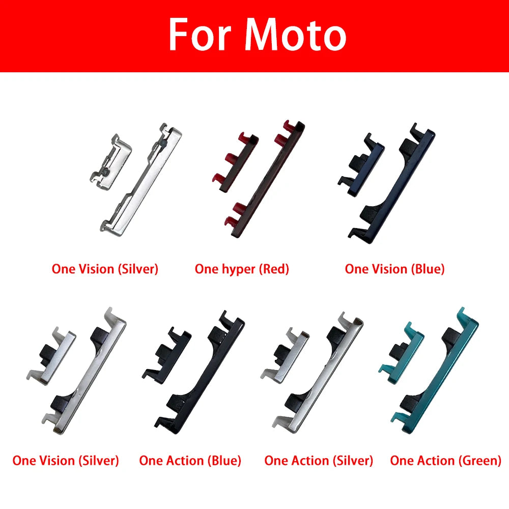 10Pcs, New For Motorola Moto One Action Vision Hyper Macro Fusion Plus Power Volume Side Button Key Replacement Parts Motorola phone repair parts