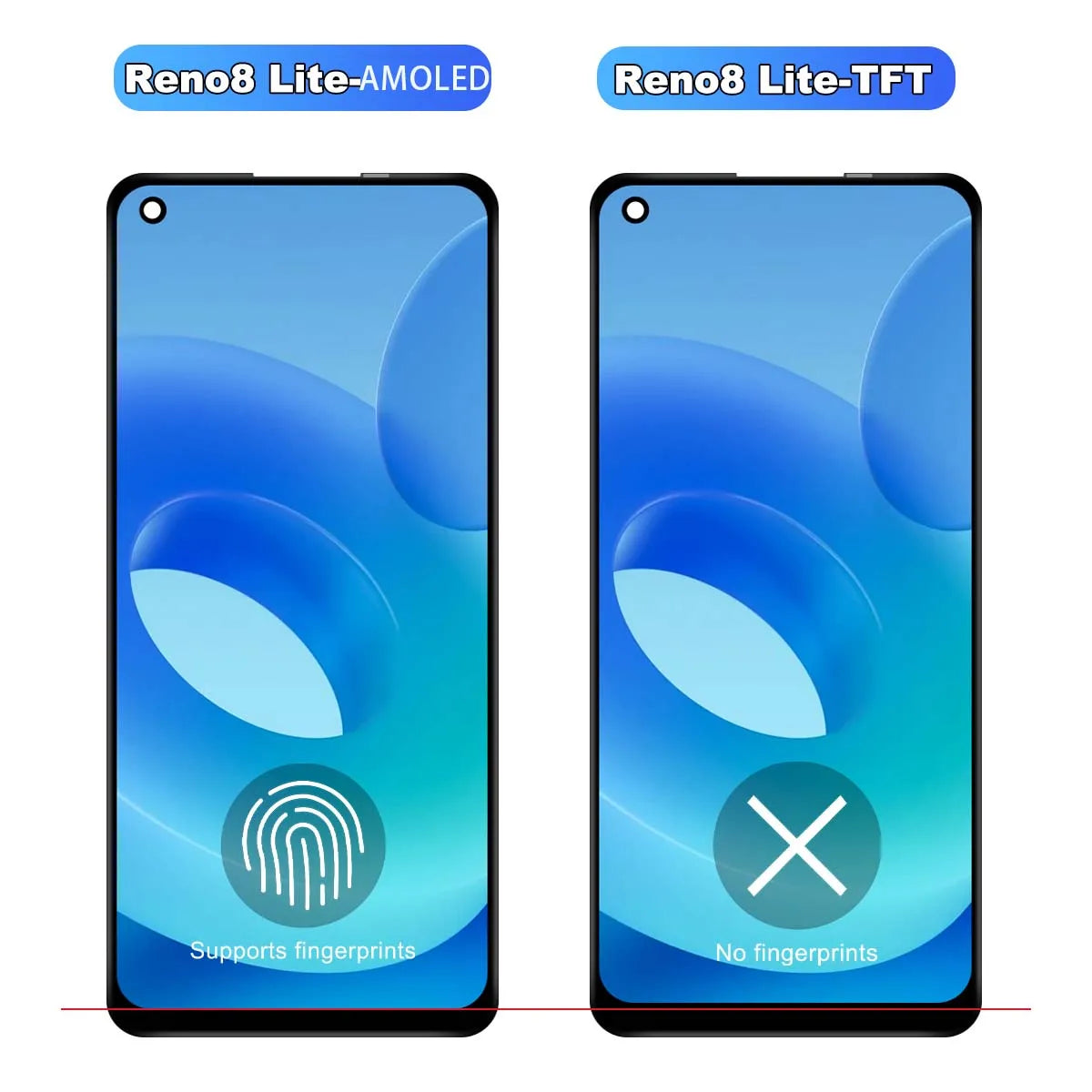 AMOLED For OPPO Reno8 Lite 8Lite LCD Display Touch Screen Digitizer Assembly For Oppo Reno8 Lite CPH2343 Display Replacement OPPO phone repair parts