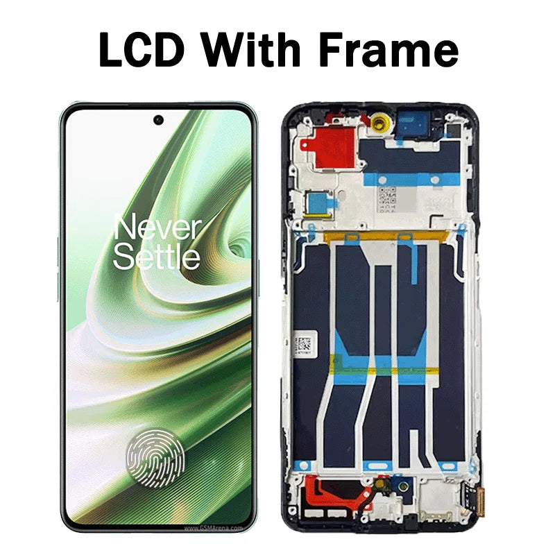 6.7"AMOLED For Oneplus 10R LCD Display Touch Screen Digitizer Panel Assembly 1+10R Display CPH2411 Screen With Frame  OnePlus phone repair parts