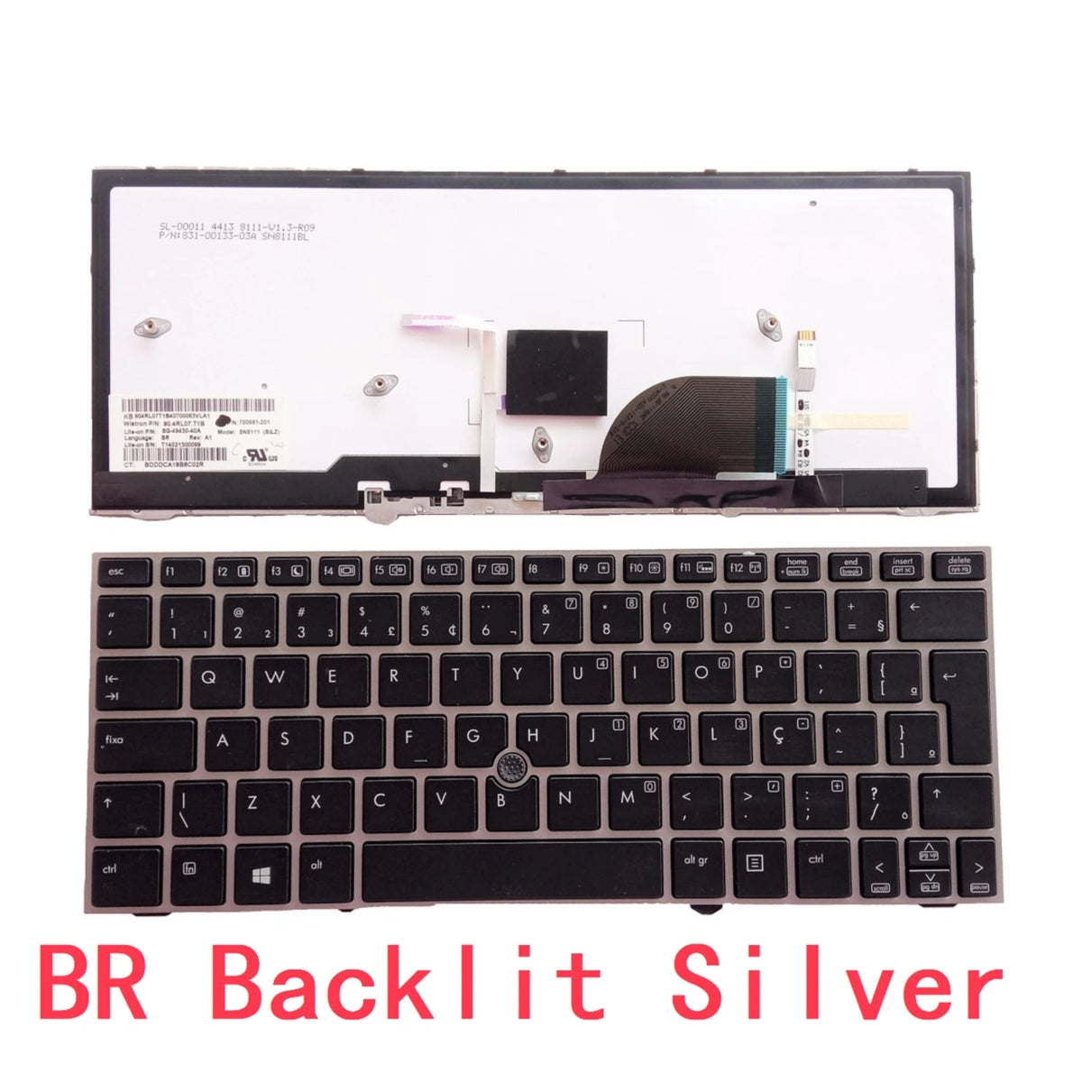 New US UI Russian Spanish Latin Brazil Portuguese Laptop Backlit Keyboard For HP EliteBook 2170p 2170 Notebook PC Replacement  HP laptop repair parts