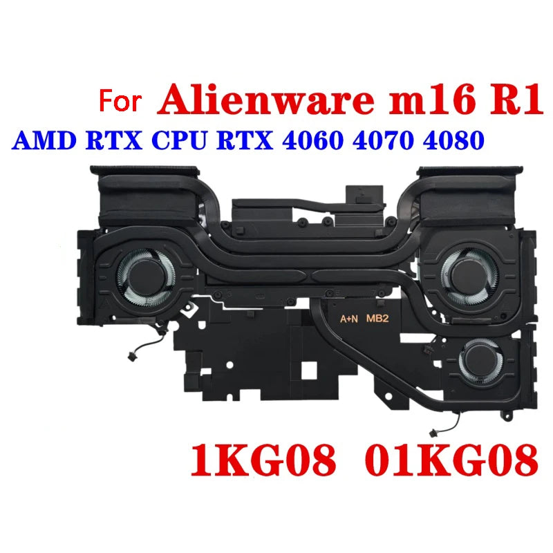 NEW ORIGINAL Laptop CPU GPU Cooling Fan With Heatsink For Dell Alienware m16 R1 460.0RU1V.0031 01KG08 460.0RU1Y.0031  Dell laptop repair parts 09PN1T Dell laptop repair parts