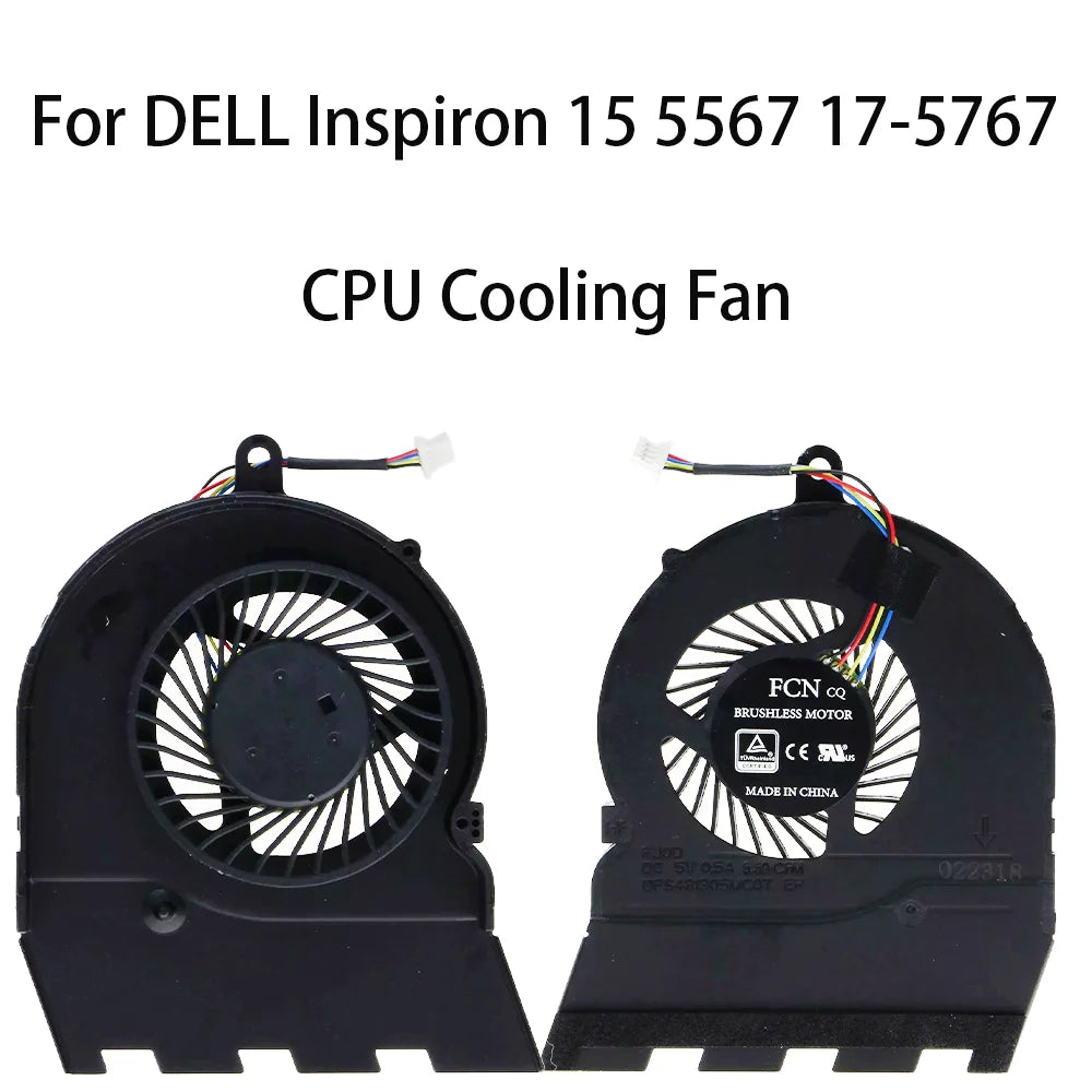 Original CPU Cooling Fan For Dell Inspiron 15 5567 17-5767 15-5565 17-5000 15-5565 15G P66F 15.6"Laptop Cooling Fan DELL laptop repair parts